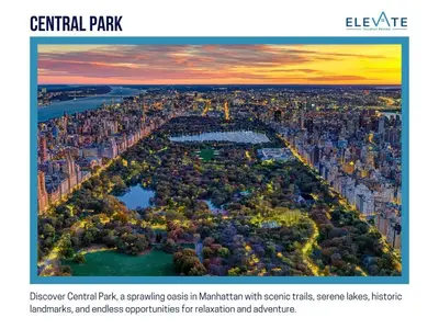 an aerial view of a city with a bridge at Elevate Apartment at Times Square - Cozy Studio in Times Square and Nearby Restaurants in New York