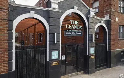 an entrance to a building with two arched doors at Lennox C402 Peaceful & Perfect Private 1-Br in Philadelphia