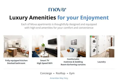 a screenshot of the homepage of the move website at Chic 1BD with Rooftop W/D in Unit Downtown in New York