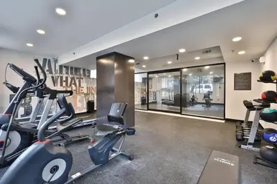 a gym with two treadmills and a treadmill at Fairfax Apartments 425 Spacious 1 Bed 1 Bth in Philadelphia