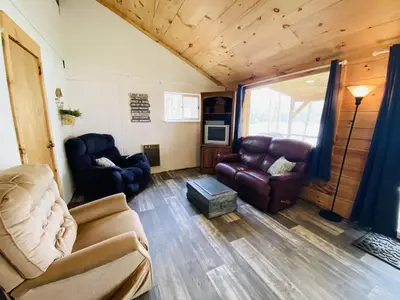 a living room with a couch and chairs and a table at UndertheWillows by Towanda Sayre in Ulster