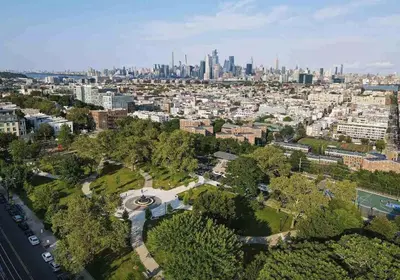 an aerial view of a city with a skyline at The View - Direct Bus Time Square NYC Breakfast Included - A in Jersey City