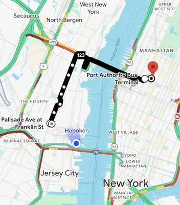 a map of new york city at The View - Direct Bus Time Square NYC Breakfast Included - C in Jersey City