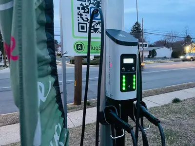 a pay phone is hooked up to a pole at Updated 1BR Apartment Moss Rehab Save Monthly in Jenkintown
