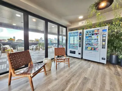a store with two vending machines in a room at Boutique Studio with Rooftop View and Gym in Philadelphia