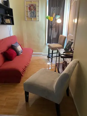 a living room with a couch and a chair at Lovely PR near Lourdes Hospital by Binghamton in Johnson City