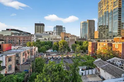 a cityscape of a city with tall buildings at Large Studio in Center City that Sleeps 4 with Fast Wifi in Philadelphia