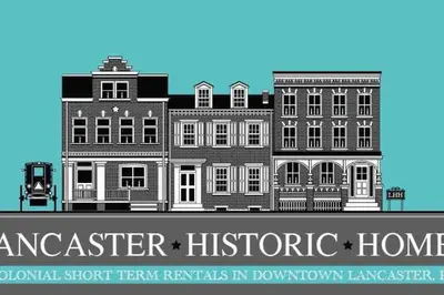 a drawing of a building with a sign for the hamster historic house at THE ADDAMS HOUSE - LANCASTER HISTORIC DISTRICT in Lancaster