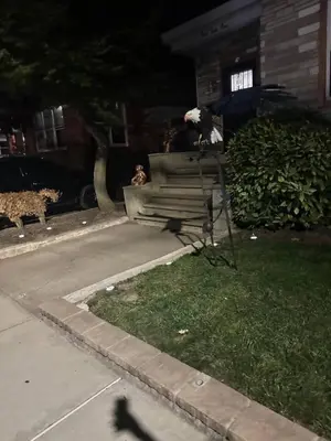 a person sitting on a park bench in the grass at 7 Large Bedrooms Art-Inspired Art House in Newark