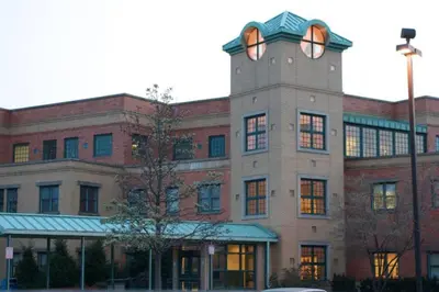 a building with a clock tower on top of it at Inviting, Calming PR -Lourdes Hospital Binghamton in Johnson City