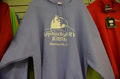 a sweatshirt with the words superintendent rishiishi shikokuishiishi at Appalachian Camping Resort Log Home 6 in Shartlesville