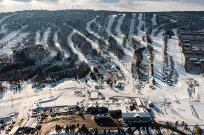an aerial view of a ski resort in the snow at Northridge 363 in Tannersville
