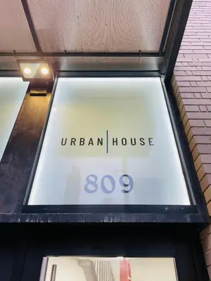 an open house sign in the window of a building at 809-4A Columbus Circle New BLDG 1BR W D in New York